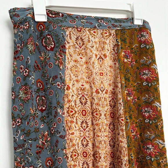 Bohemian Floral Patchwork Midi Skirt - Picture 2 of 9